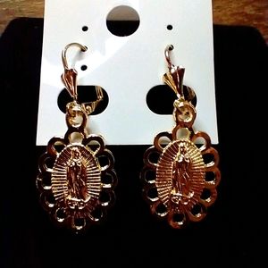 Virgen Guadalupe earrings Gold Filled